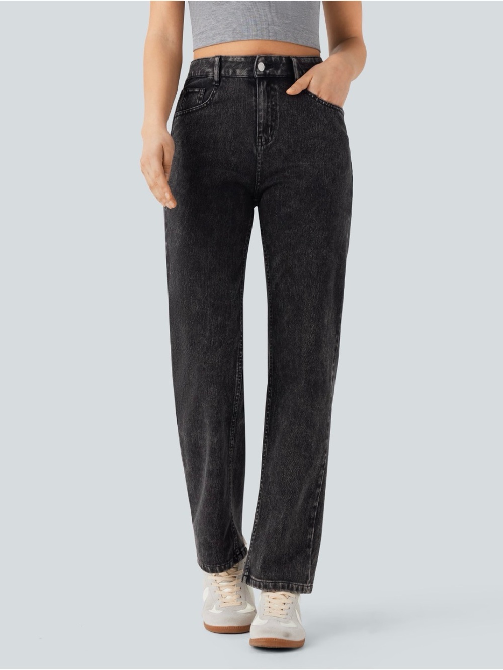 High-Rise Straight Leg Jeans